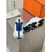 Hermes Heros Sneakers in White Knit and Blue Suede Hermes Heros Sneakers in White Knit and Blue Suede