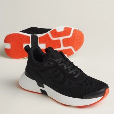 Hermes Heros Sneakers in Black Technical Knit Hermes Heros Sneakers in Black Technical Knit