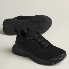 Hermes Heros Sneakers in Noir Technical Knit Hermes Heros Sneakers in Noir Technical Knit