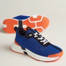 Hermes Heros Sneakers in Blue Technical Knit Hermes Heros Sneakers in Blue Technical Knit