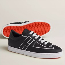 Hermes Boomerang Sneakers In Black Epsom Calfskin Hermes Boomerang Sneakers In Black Epsom Calfskin