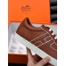 Hermes Boomerang Sneakers In Brown Epsom Calfskin Hermes Boomerang Sneakers In Brown Epsom Calfskin