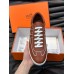 Hermes Boomerang Sneakers In Brown Epsom Calfskin Hermes Boomerang Sneakers In Brown Epsom Calfskin