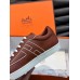 Hermes Boomerang Sneakers In Brown Epsom Calfskin Hermes Boomerang Sneakers In Brown Epsom Calfskin