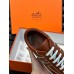 Hermes Boomerang Sneakers In Brown Epsom Calfskin Hermes Boomerang Sneakers In Brown Epsom Calfskin