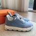 Hermes Men's Impulse Sneakers in Blue Fabric and Leather Hermes Men's Impulse Sneakers in Blue Fabric and Leather
