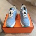 Hermes Men's Impulse Sneakers in Blue Fabric and Leather Hermes Men's Impulse Sneakers in Blue Fabric and Leather