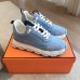 Hermes Men's Impulse Sneakers in Blue Fabric and Leather Hermes Men's Impulse Sneakers in Blue Fabric and Leather