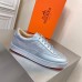 Hermes Boomerang Sneakers In Silver Epsom Leather Hermes Boomerang Sneakers In Silver Epsom Leather