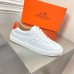 Hermes Men's Quicker Sneakers In White Calfskin Hermes Men's Quicker Sneakers In White Calfskin
