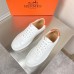 Hermes Men's Quicker Sneakers In White Calfskin Hermes Men's Quicker Sneakers In White Calfskin