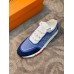 Hermes Men's Addict Sneakers In Bicolor Blue Knit