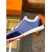 Hermes Men's Addict Sneakers In Bicolor Blue Knit