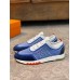 Hermes Men's Addict Sneakers In Bicolor Blue Knit