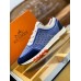 Hermes Men's Addict Sneakers In Bicolor Blue Knit
