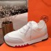 Hermes Men's Addict Sneakers In White Knit Hermes Men's Addict Sneakers In White Knit