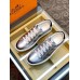 Hermes Men's Avantage Sneakers In Grey Metallic Leather Hermes Men's Avantage Sneakers In Grey Metallic Leather