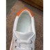 Hermes Men's Avantage Sneakers In White/Orange Calfskin Hermes Men's Avantage Sneakers In White/Orange Calfskin