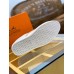 Hermes Men's Avantage Sneakers In White/Orange Calfskin Hermes Men's Avantage Sneakers In White/Orange Calfskin