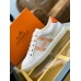Hermes Men's Avantage Sneakers In White/Orange Calfskin Hermes Men's Avantage Sneakers In White/Orange Calfskin