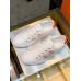 Hermes Men's Avantage Sneakers In White/Orange Calfskin Hermes Men's Avantage Sneakers In White/Orange Calfskin