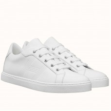 Hermes Men's Avantage Sneakers In White Calfskin Hermes Men's Avantage Sneakers In White Calfskin