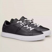 Hermes Women's Day Sneakers in Black Leather Hermes Women's Day Sneakers in Black Leather