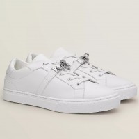 Hermes Women's Day Sneakers in White Leather Hermes Women's Day Sneakers in White Leather