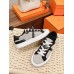 Hermes Women's Day Sneakers in H Canvas with Black Leather Hermes Women's Day Sneakers in H Canvas with Black Leather