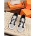 Hermes Women's Day Sneakers in H Canvas with Black Leather Hermes Women's Day Sneakers in H Canvas with Black Leather