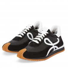 Loewe Women's Flow Runner Sneakers in Black Nylon and Suede Loewe Women's Flow Runner Sneakers in Black Nylon and Suede