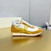 Loewe Women's Flow Runner Sneakers in White Nylon and Tan Suede