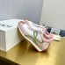 Loewe Women's Flow Runner Sneakers in White Nylon and Pink Suede Loewe Women's Flow Runner Sneakers in White Nylon and Pink Suede