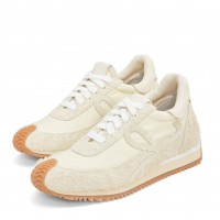 Loewe Women's Flow Runner Sneakers in White Brushed Suede Loewe Women's Flow Runner Sneakers in White Brushed Suede