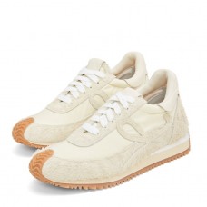 Loewe Women's Flow Runner Sneakers in White Brushed Suede Loewe Women's Flow Runner Sneakers in White Brushed Suede