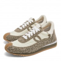 Loewe Women's Flow Runner Sneakers in Green Brushed Suede Loewe Women's Flow Runner Sneakers in Green Brushed Suede
