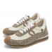 Loewe Women's Flow Runner Sneakers in Green Brushed Suede Loewe Women's Flow Runner Sneakers in Green Brushed Suede