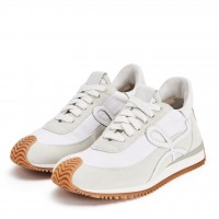 Loewe Women's Flow Runner Sneakers in White Nylon and Suede Loewe Women's Flow Runner Sneakers in White Nylon and Suede