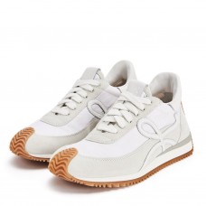 Loewe Women's Flow Runner Sneakers in White Nylon and Suede Loewe Women's Flow Runner Sneakers in White Nylon and Suede