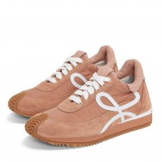 Loewe Women's Flow Runner Sneakers in Powder Nylon and Suede Loewe Women's Flow Runner Sneakers in Powder Nylon and Suede
