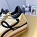 Loewe Women's Flow Runner Sneakers in Beige Nylon and Suede Loewe Women's Flow Runner Sneakers in Beige Nylon and Suede