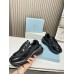 Prada Men's Sneakers in Black Leather with Bike Fabric Prada Men's Sneakers in Black Leather with Bike Fabric