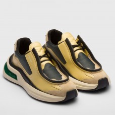 Prada Men's Sneakers in Multicolor Leather with Bike Fabric Prada Men's Sneakers in Multicolor Leather with Bike Fabric