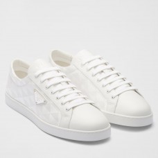 Prada Men's Sneakers in White Leather and Nylon Prada Men's Sneakers in White Leather and Nylon