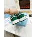 Prada Men's Downtown Sneakers in White and Green Leather Prada Men's Downtown Sneakers in White and Green Leather