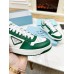 Prada Men's Downtown Sneakers in White and Green Leather Prada Men's Downtown Sneakers in White and Green Leather