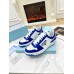 Prada Men's Downtown Sneakers in White and Blue Leather Prada Men's Downtown Sneakers in White and Blue Leather