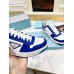 Prada Men's Downtown Sneakers in White and Blue Leather Prada Men's Downtown Sneakers in White and Blue Leather