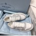 Prada Men's Downtown Sneakers in White and Grey Leather Prada Men's Downtown Sneakers in White and Grey Leather