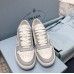 Prada Men's Downtown Sneakers in White and Grey Leather Prada Men's Downtown Sneakers in White and Grey Leather